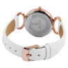 Montre Femme Excellanc bracelet cuir synthétique blanc cadran argenté 32 mm
