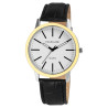 Montre Homme Excellanc bracelet cuir synthétique noir finition bicolore