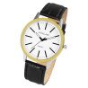 Montre Homme Excellanc bracelet cuir synthétique noir finition bicolore
