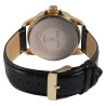 Montre Homme Alain Miller bracelet cuir synthétique noir boîtier doré cadran noir