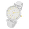 Montre Femme Excellanc jonc argenté cadran blanc chiffres dorés
