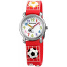 Montre Enfant Excellanc bracelet silicone rouge cadran blanc 27 mm