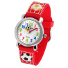 Montre Enfant Excellanc bracelet silicone rouge cadran blanc 27 mm