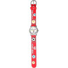 Montre Enfant Excellanc bracelet silicone rouge cadran blanc 27 mm