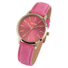 Montre Raptor bracelet cuir véritable rose Femme cadran rose