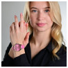 Montre Raptor bracelet cuir véritable rose Femme cadran rose