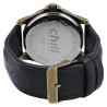 Montre Homme Chill bracelet cuir synthétique noir cadran jaune