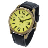 Montre Homme Chill bracelet cuir synthétique noir cadran jaune