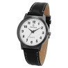 Montre bracelet cuir synthétique noir Homme Classique