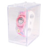 Montre Enfant bracelet silicone rose QBos cadran blanc