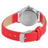 Montre Enfant bracelet cuir synthétique rouge QBos cadran blanc 29 mm