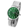 Montre Homme Classique bracelet acier inoxydable argenté cadran vert