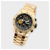 Montre Homme Raptor chronographe doré cadran noir bracelet acier