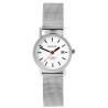 Montre Femme Bahnhof bracelet acier inoxydable argenté dateur