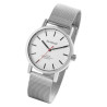 Montre bracelet acier inoxydable argenté Mixte Bahnhof cadran blanc