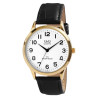 Montre Homme Q&Q bracelet cuir synthétique noir cadran blanc 39 mm