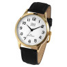 Montre Homme Q&Q bracelet cuir synthétique noir cadran blanc 39 mm