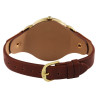 Montre Femme Q&Q bracelet cuir synthétique brun cadran argenté