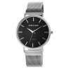 Montre Mixte Excellanc bracelet acier inoxydable argenté cadran noir