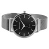 Montre Mixte Excellanc bracelet acier inoxydable argenté cadran noir