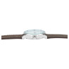 Montre Homme bracelet cuir marron Excellanc cadran blanc chiffres arabes