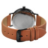 Montre bracelet cuir synthétique brun Homme Akzent cadran noir