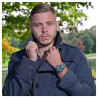 Montre Raptor bracelet acier inoxydable argenté Homme cadran vert