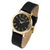 Montre bracelet cuir véritable noir Flair Femme cadran noir 35 mm