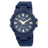 Montre Homme Q&Q bracelet plastique bleu cadran bleu 44 mm