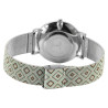 Montre Excellanc bracelet maille milanaise imprimé ethnique vert et brun Femme