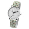 Montre Excellanc bracelet maille milanaise imprimé ethnique vert et brun Femme
