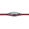 Montre Femme Akzent bracelet cuir synthétique rouge cadran noir