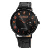 Montre Homme bracelet cuir synthétique noir Akzent cadran chiffres cuivrés