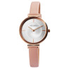 Montre Femme Just Watch bracelet cuir véritable rose cadran argenté