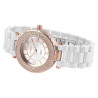 Montre Femme Akzent bracelet plastique blanc cadran argenté 40 mm