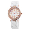 Montre Femme Akzent bracelet plastique blanc cadran argenté 40 mm