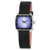 Montre Raptor bracelet cuir véritable noir Femme cadran bleu