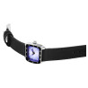 Montre Raptor bracelet cuir véritable noir Femme cadran bleu