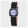 Montre Raptor bracelet cuir véritable noir Femme cadran bleu