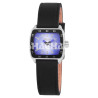 Montre Raptor bracelet cuir véritable noir Femme cadran bleu