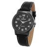 Montre Homme Classique bracelet cuir synthétique noir cadran noir 40 mm
