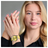 Montre Femme Raptor bracelet cuir véritable jaune sunny