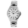 Montre Homme Akzent bracelet acier inoxydable argenté cadran blanc 46 mm