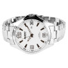 Montre Homme Akzent bracelet acier inoxydable argenté cadran blanc 46 mm