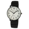 Montre Excellanc bracelet métal noir Femme cadran blanc