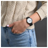 Montre Excellanc bracelet métal noir Femme cadran blanc