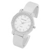 Montre Femme Excellanc jonc rigide métal argenté cadran blanc chiffres romains