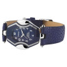 Montre Akzent Femme bracelet cuir synthétique bleu cadran bleu
