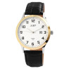 Montre Homme Just Watch bracelet cuir véritable noir cadran blanc 41 mm Thabo