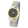 Montre bracelet acier inoxydable argenté finition bicolore Homme Classique